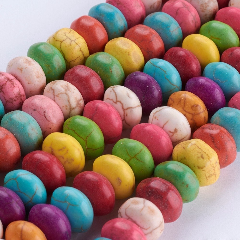 Syn Turquoise Abacus Beads - 12x7mm