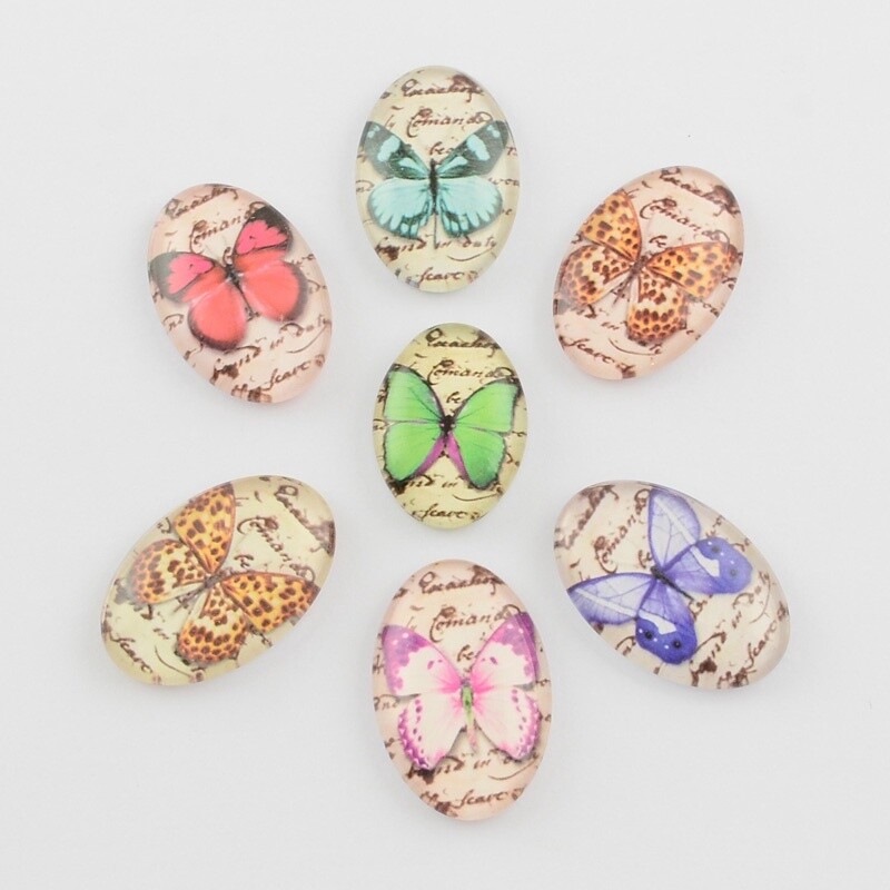 Bezel Oval - Butterfly Mix 18x13mm