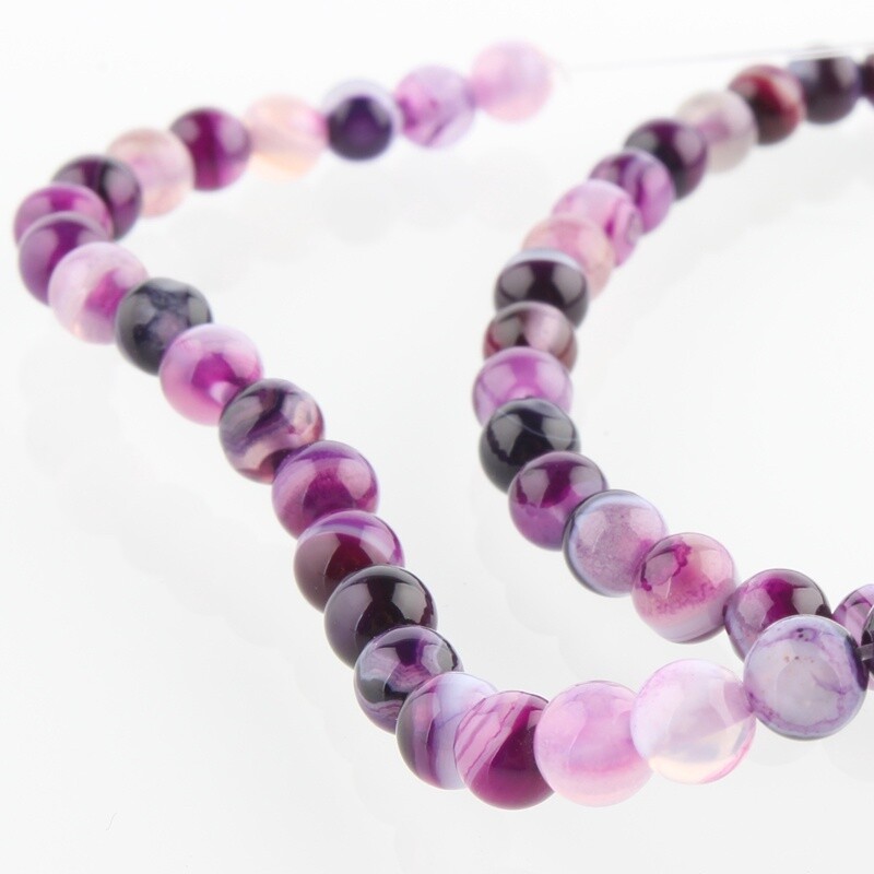 Agate Round - Blue Violet  4mm