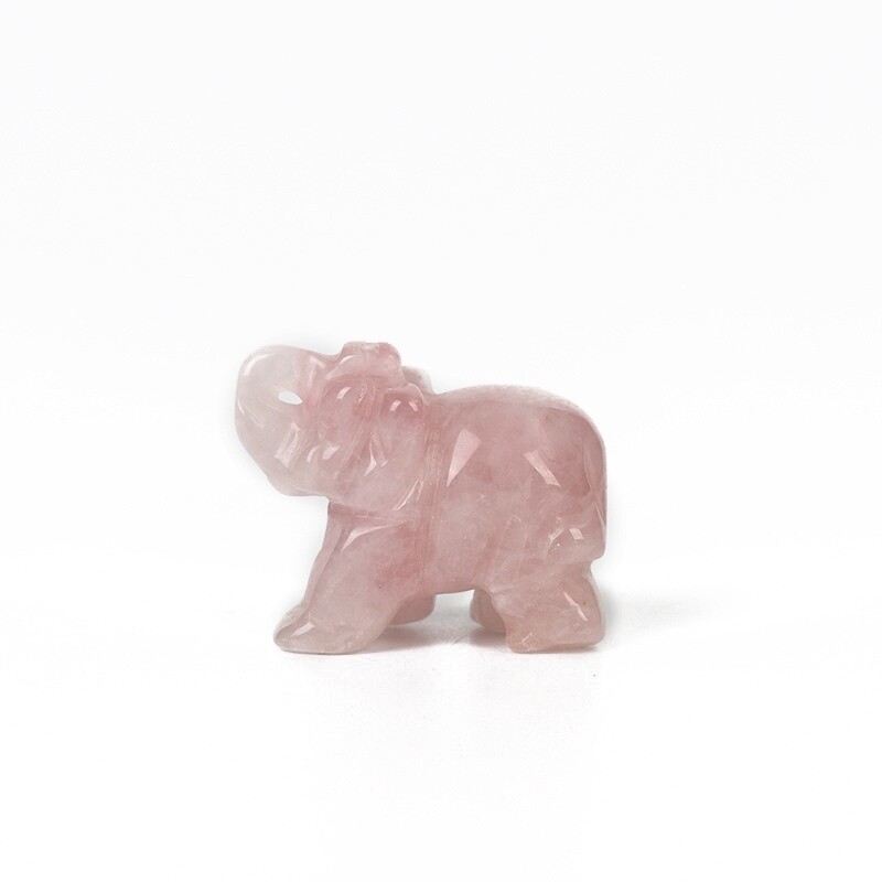 Rose Quartz Elephant - 40x30mm