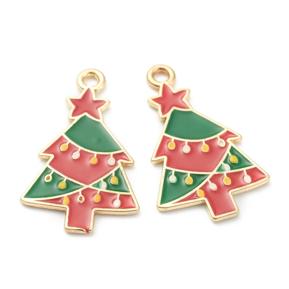 NZMH Enamel Christmas Tree - 26.5x16mm