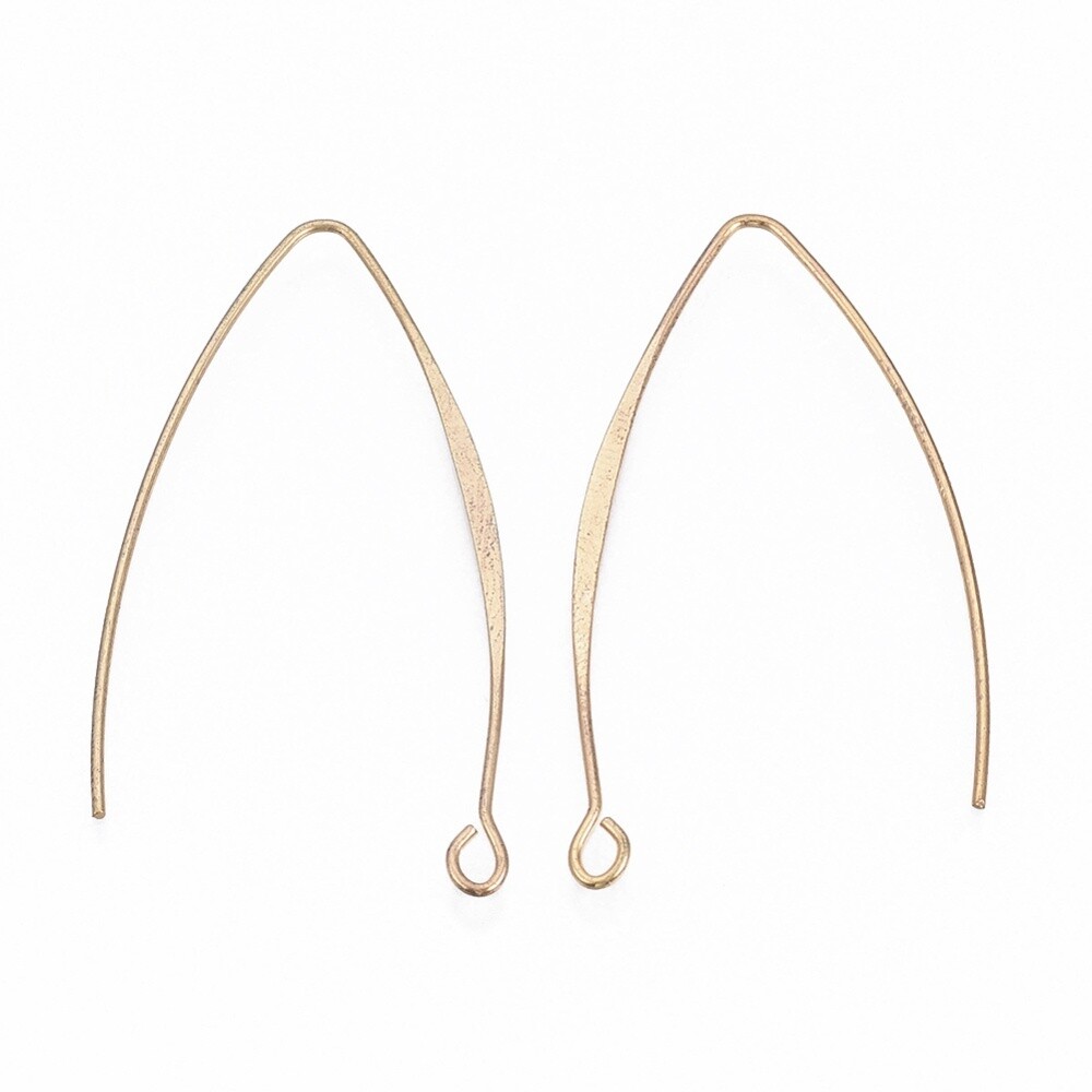 18K Gold Plated Deep V Hooks - 43mm (Pair)
