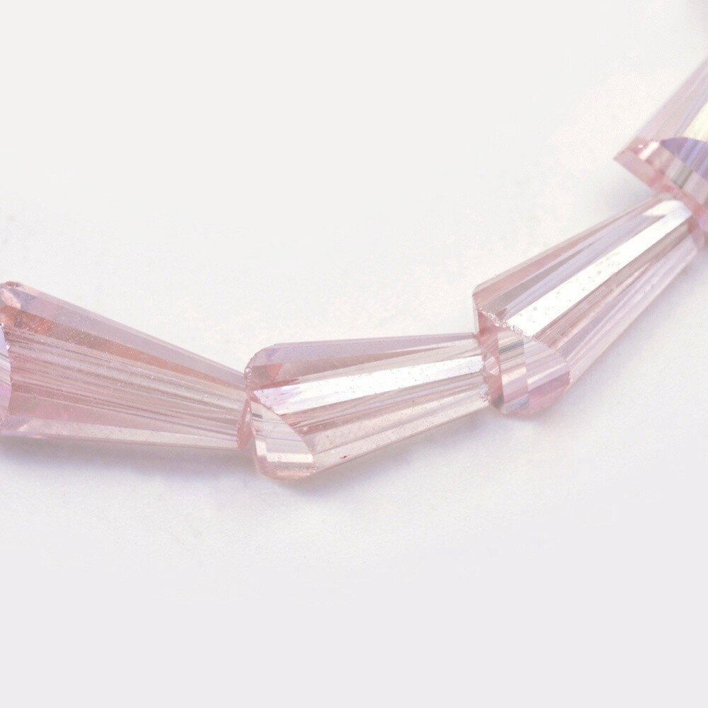 Faceted Cone - Pearl Pink AB 8x4mm