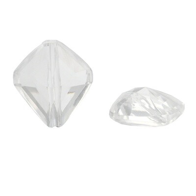Suncatcher Acrylic Faceted Rhombus - Clear 23x20mm