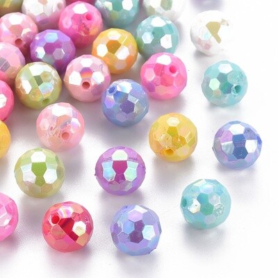 BG Faceted Round - Pastel AB Mix 12mm