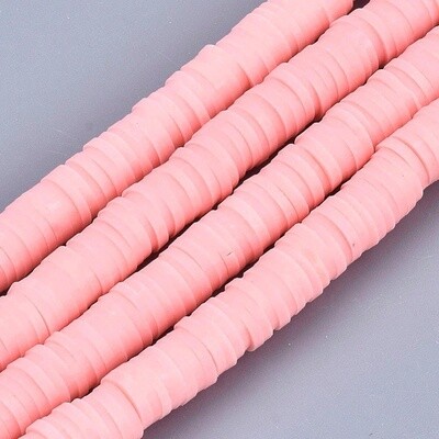 Polymer Clay Heishi - Pink 4mm ~390 Piece STRAND