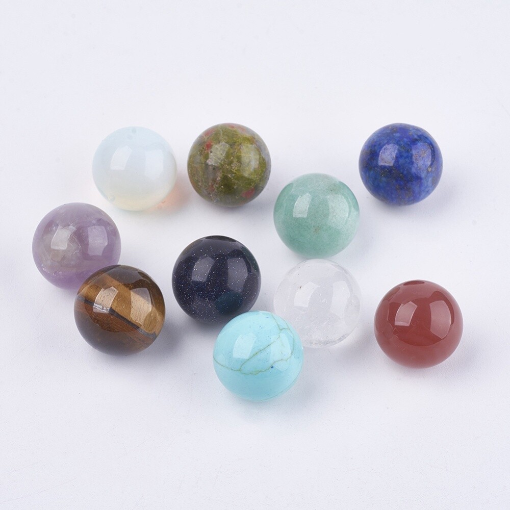 Semi Precious Spheres - Mix 16mm (No Hole)