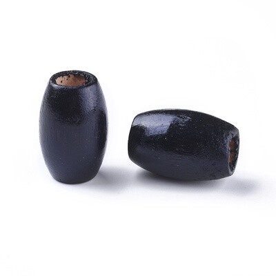 Wood Barrel - Black 30x20mm (LH 10mm)