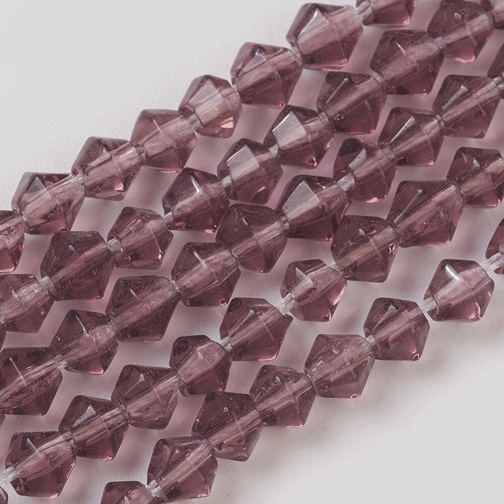 Bicone - Rosy Brown Purple 3.5-4mm
