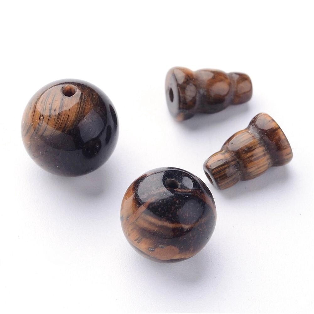 Tigers Eye Tower &amp; Guru Bead Set - 10mm