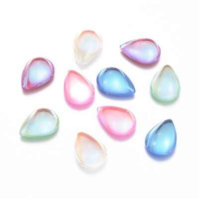 Cabochon Teardrop K9 Glass - Mixed 14x10mm