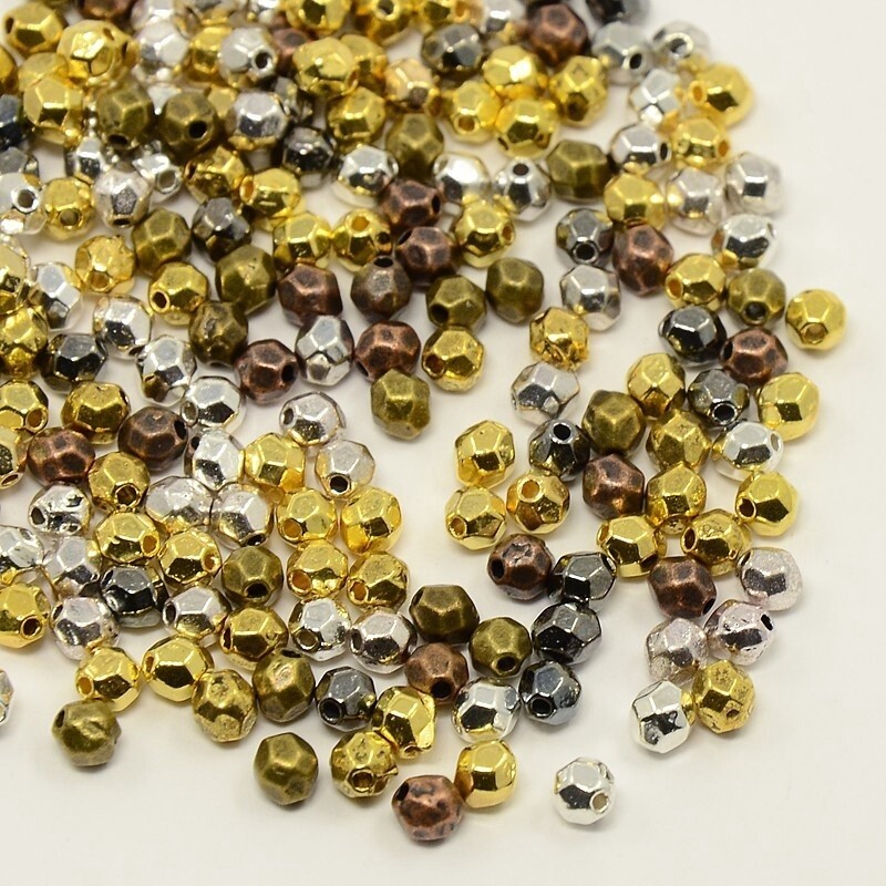 TS Faceted Oval Spacers - Mixed Metal 4x3.5mm