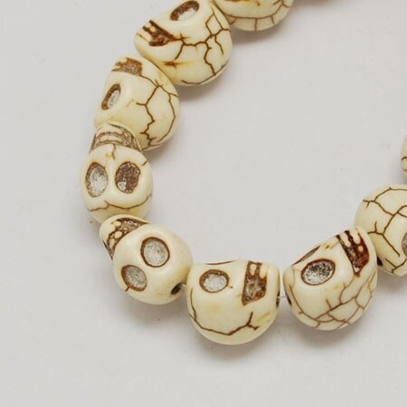 Howlite Skull - White 15x12mm