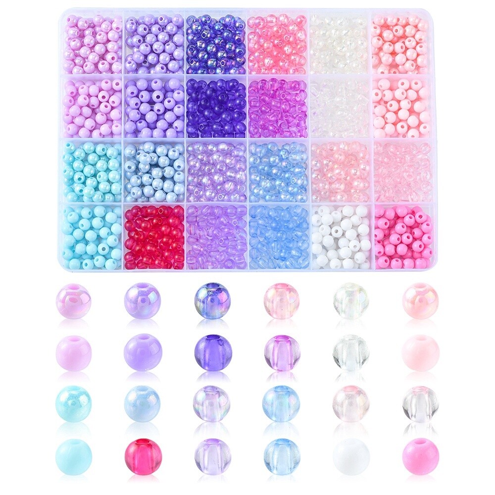 Swiftie Bead - T &amp; O Tiff Pink &amp; Blues 6mm