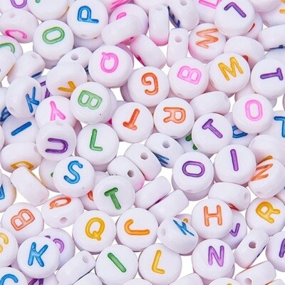 BG Coloured Letter Beads - 7mm
