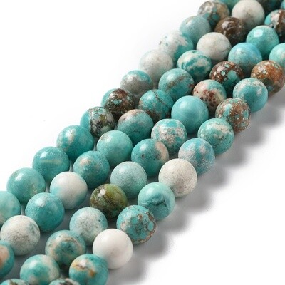 Howlite Round - Turquoise Style 7-8.5mm