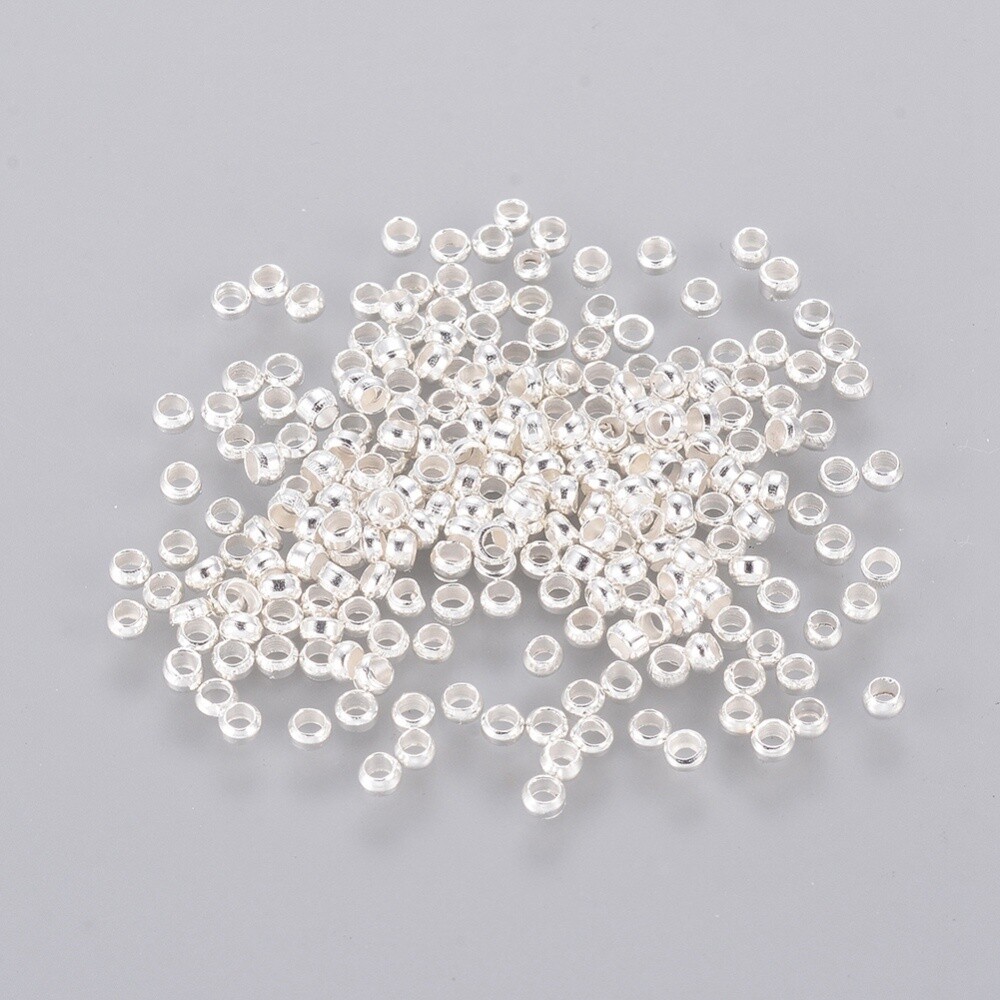 Crimps - Silver 2mm (1mm Hole)