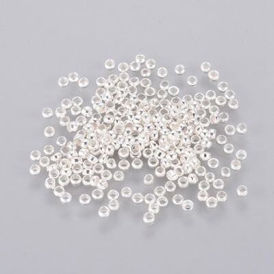 Crimps - Silver 2mm (1mm Hole)