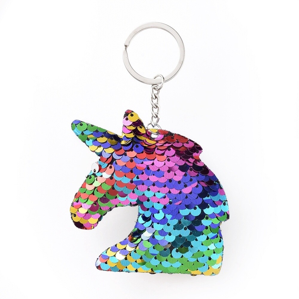 Sequin Unicorn Key Ring