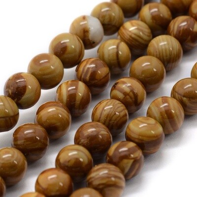 Wood Lace Stone Round - 6mm