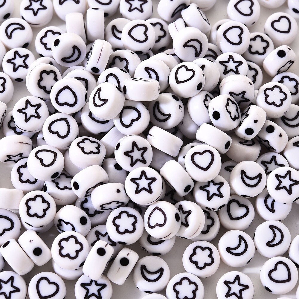 BG Flat Round - Symbols Mix 7mm