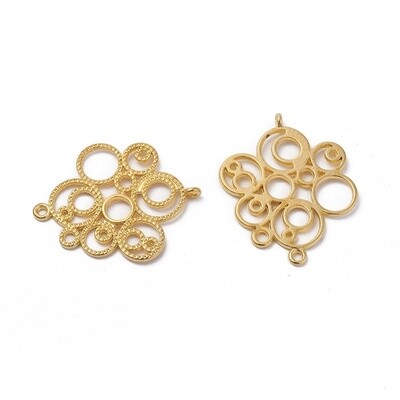Mini Circle Linking Connector - Gold 34x27mm