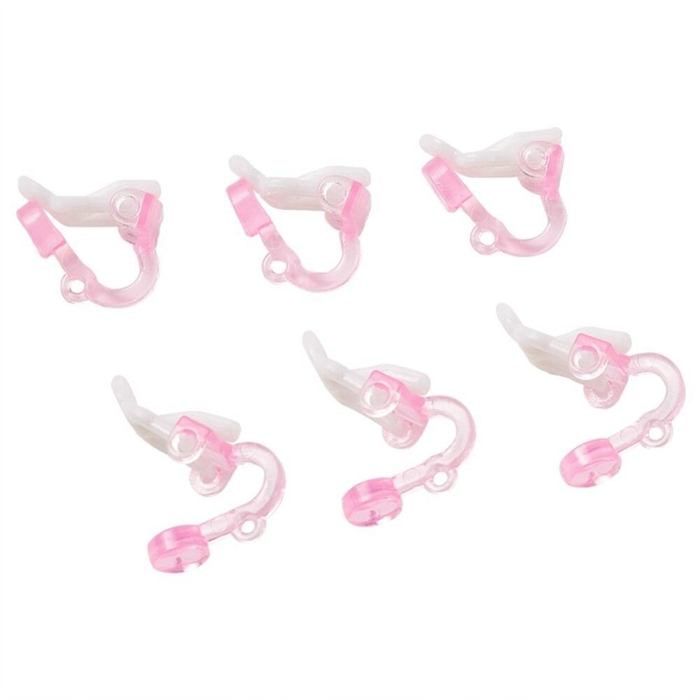 BG Clip On Earrings - Pink Plastic 14mm (Pair)