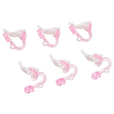 BG Clip On Earrings - Pink Plastic 14mm (Pair)