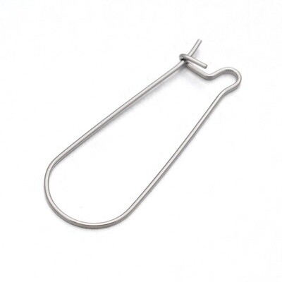 304 SS Safety Earring Hook - 304 SS 33x12.5mm (Pair)