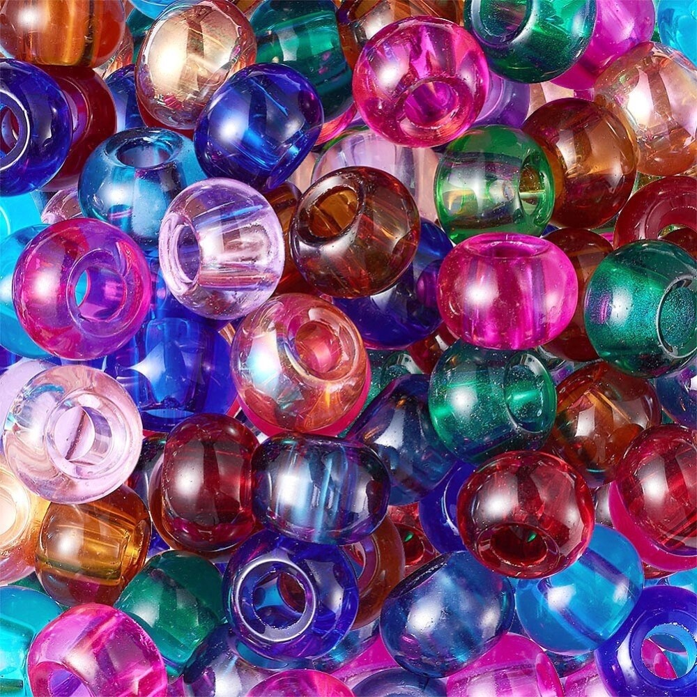 Pandora Style Bead - Mixed Transparent 15x10mm