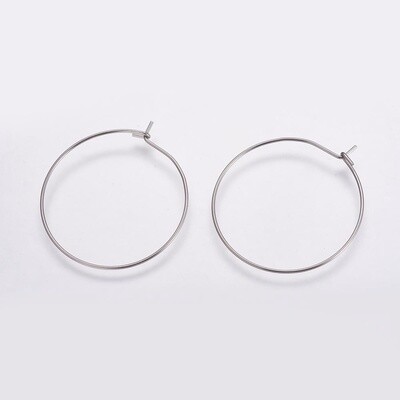 316 SS Hoop Earrings - 30mm (Pair)