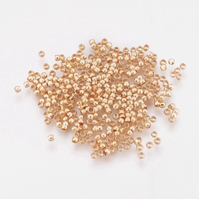 Crimps - Light Gold 2x1.5mm (1mm Hole)