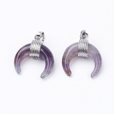 Amethyst Crescent Moon - 22x19mm