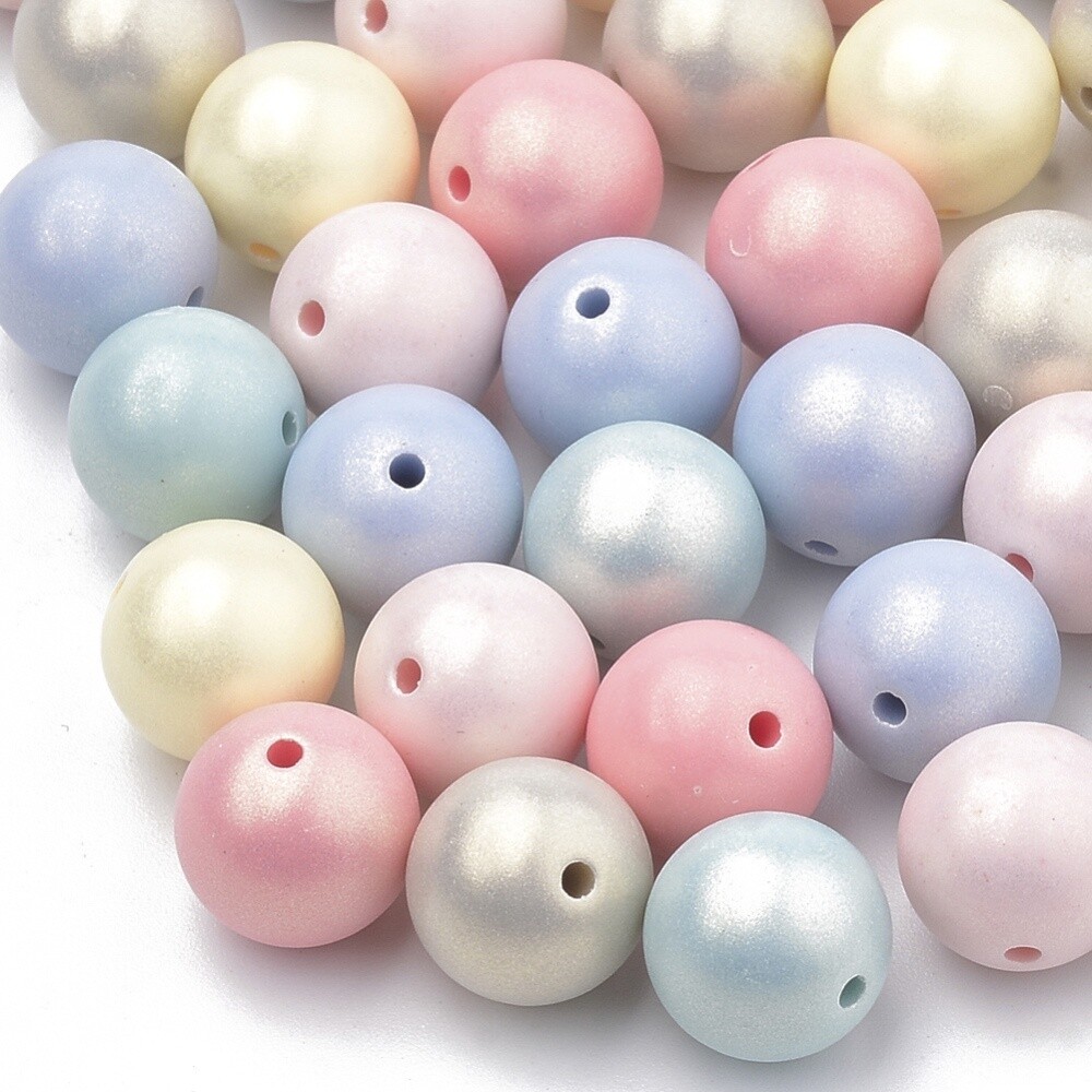 Rubberised Round - Pastel Mix 10mm