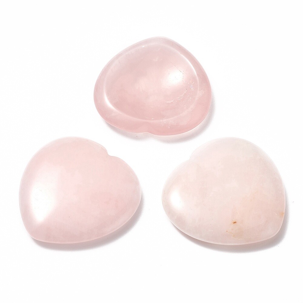 Rose Quartz - Heart Worry Stone 40mm