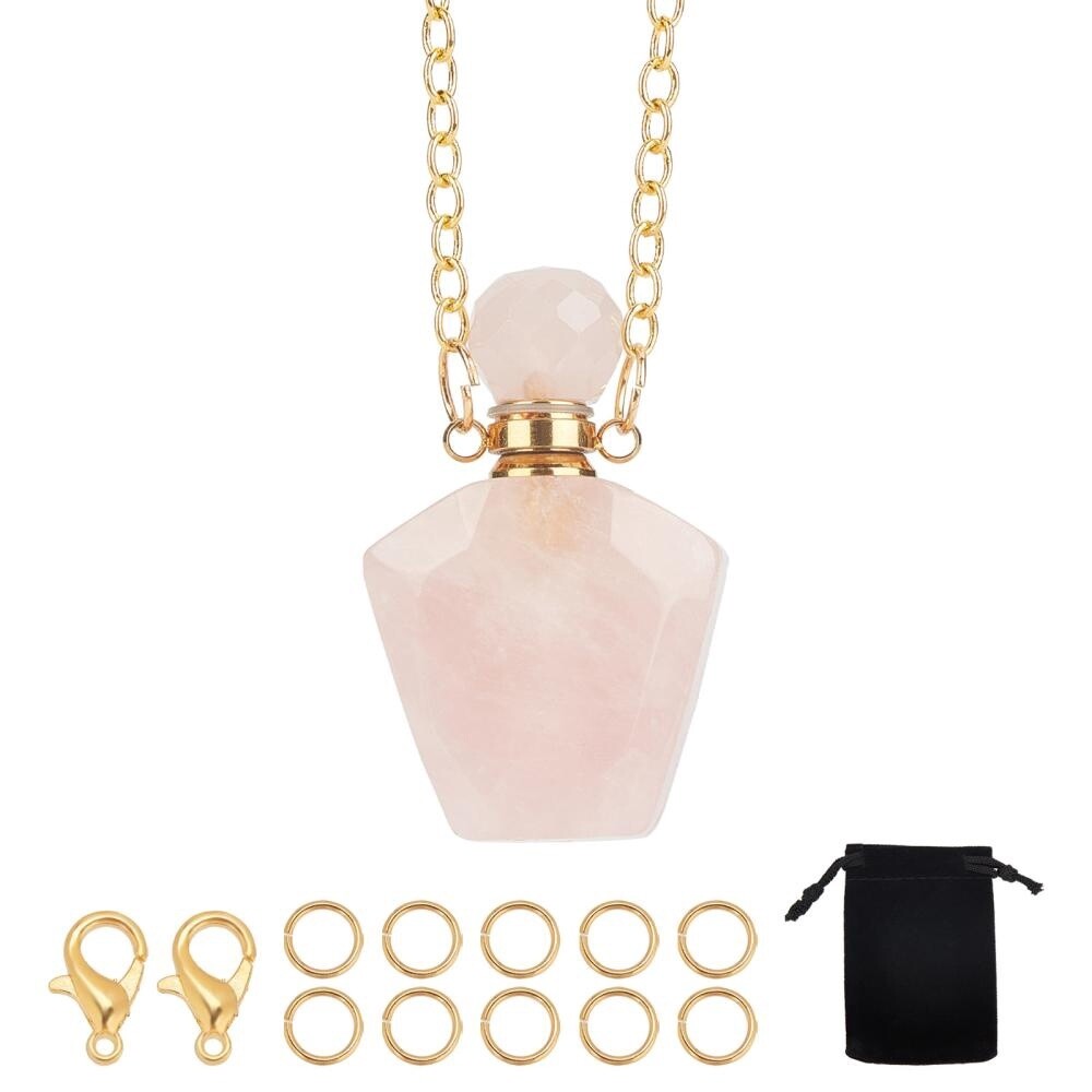 Rose Quartz Mini Perfume Bottle Necklace