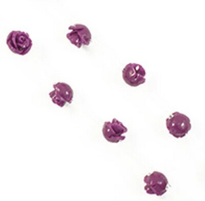 Resin Carved Flower - English Purple 8mm