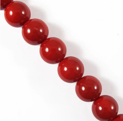 Czech Enameled Round - Red 16mm