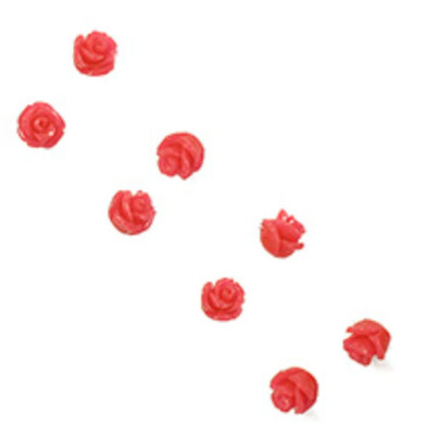 Resin Carved Flower - English Fuchsia 6mm