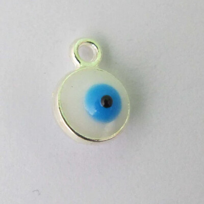 Evil Eye Charm - Pale Blue 6mm
