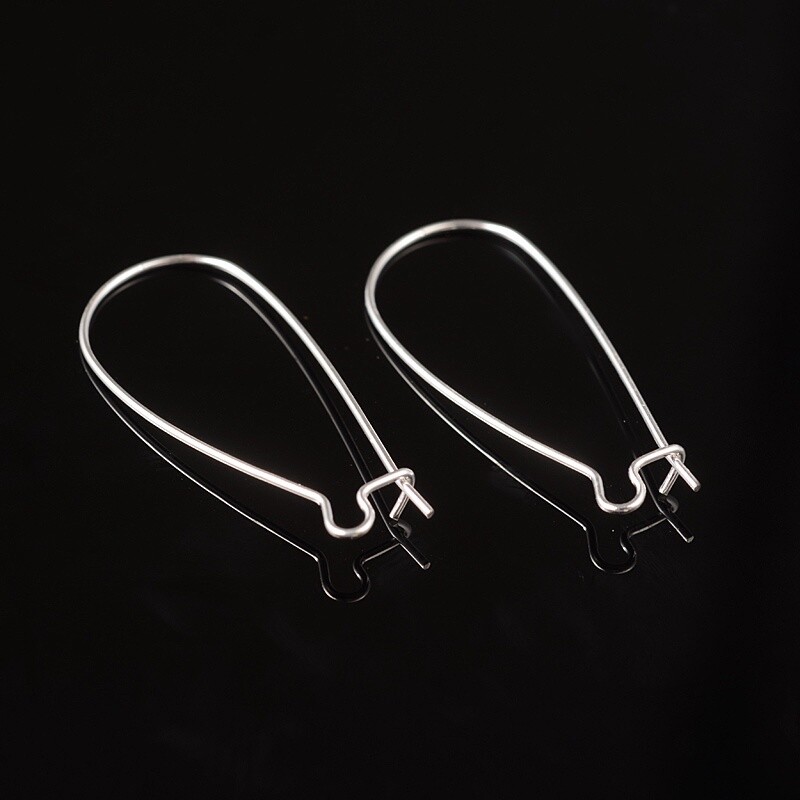 Safety Earring Hooks - Silver 33x14mm (Pair)