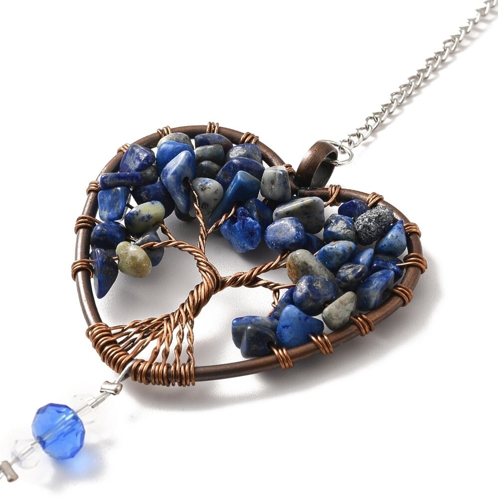 Suncatcher - Lapis Tree of Life Heart