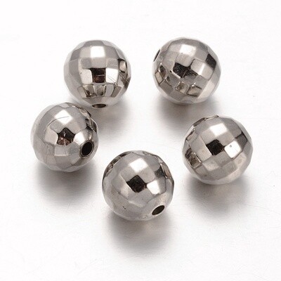 MP Faceted Round - Platinum 13.5mm