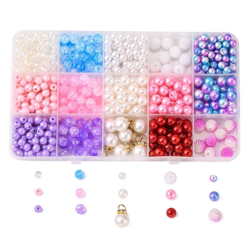 Bead Inspiration Kit - 640 Piece 6mm Round &amp; Pearl Mix