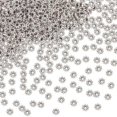 Floral Daisy Spacer - Silver 5.5mm
