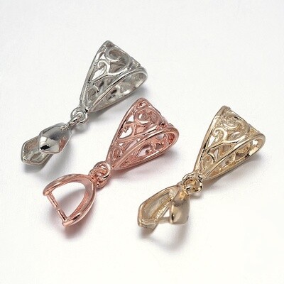 Filigree Pinch Bail - Mixed 13x8mm