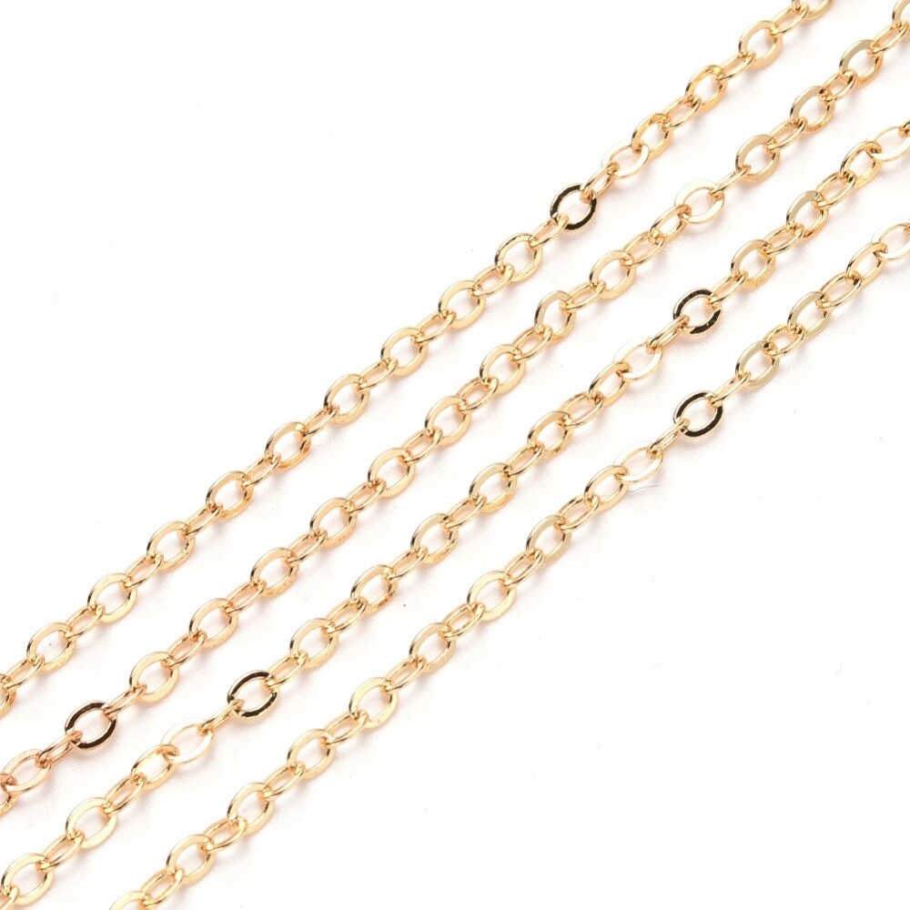 Light Gold Cable Chain - 3.2x2.5mm x 1m