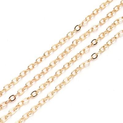 Light Gold Cable Chain - 3.2x2.5mm x 1m