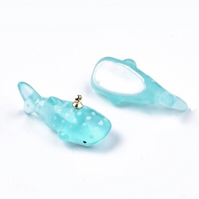 Resin Whale Charms - 28x13mm / 19x17mm