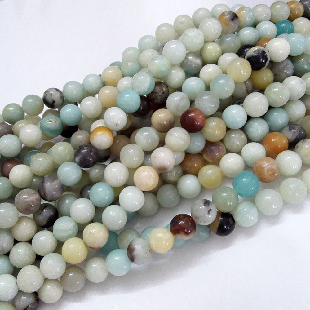 Flower Amazonite Round - 6mm